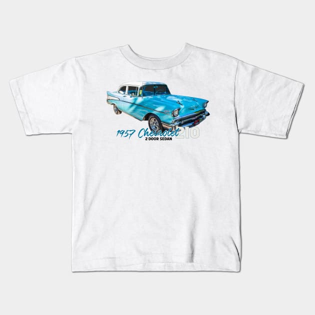 1957 Chevrolet 210 2 Door Sedan Kids T-Shirt by Gestalt Imagery